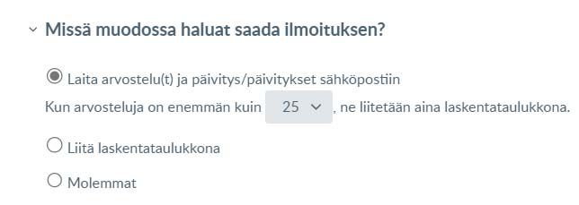 Ilmoituksen muoto